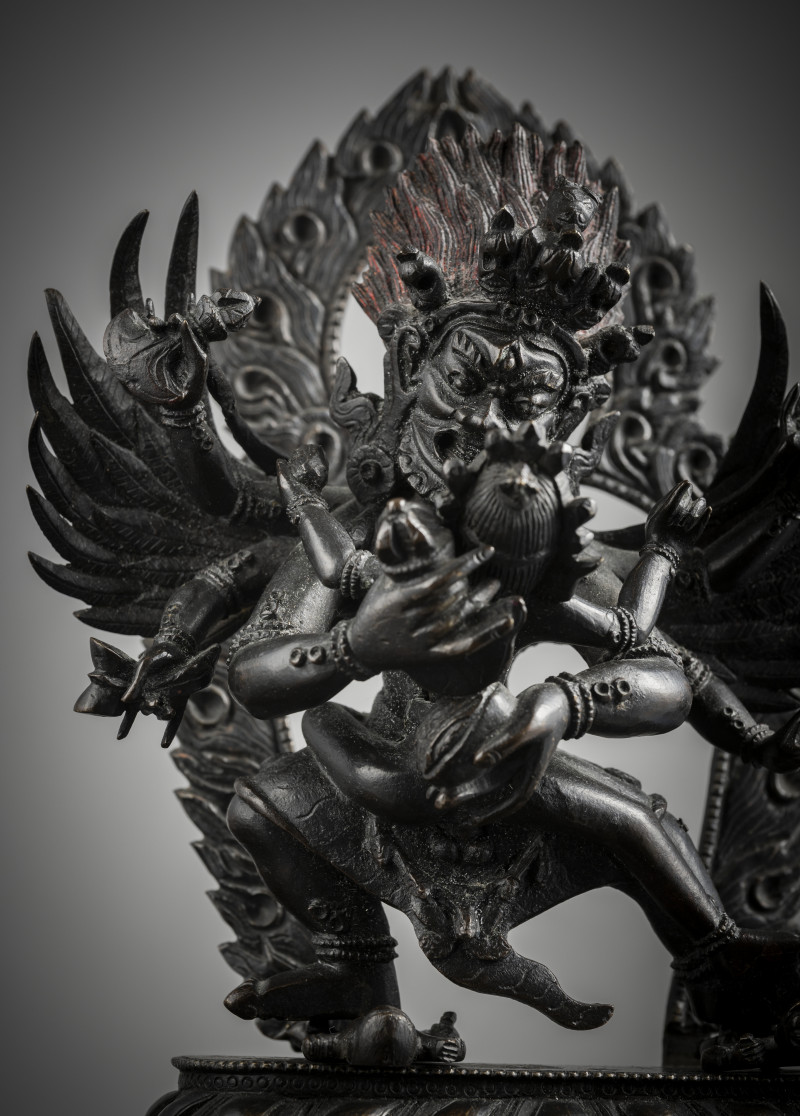 A bronze figure of Hayagriva and his consort - 图3