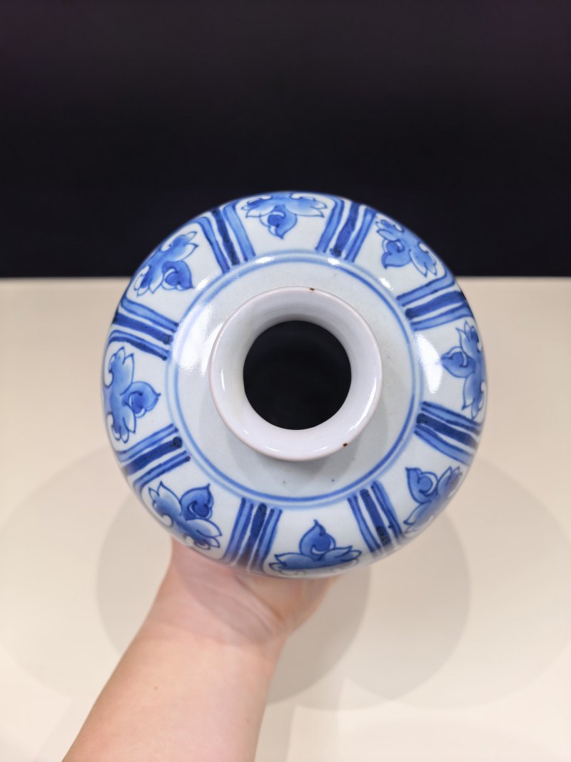 清雍正 仿永乐青花折枝花果纹梅瓶 - 图11