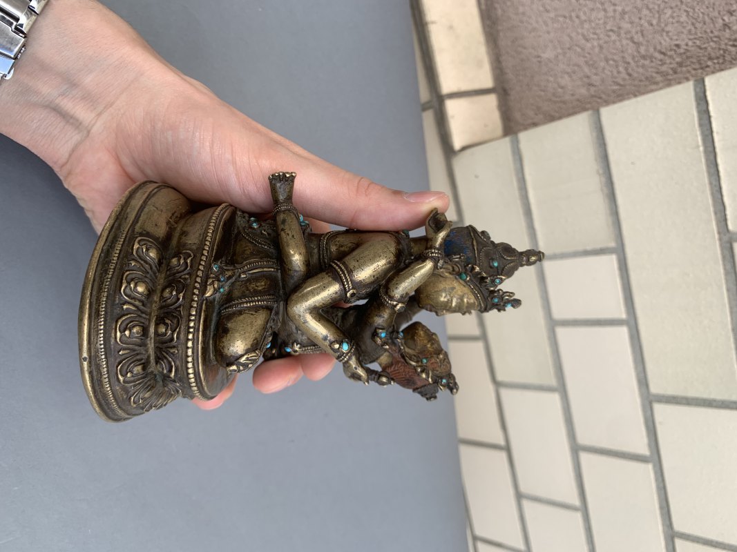 A FINE AND RARE BRONZE FIGURE OF ADIBUDDHA VAJRASATTVA AND HIS CONSORT - 图9