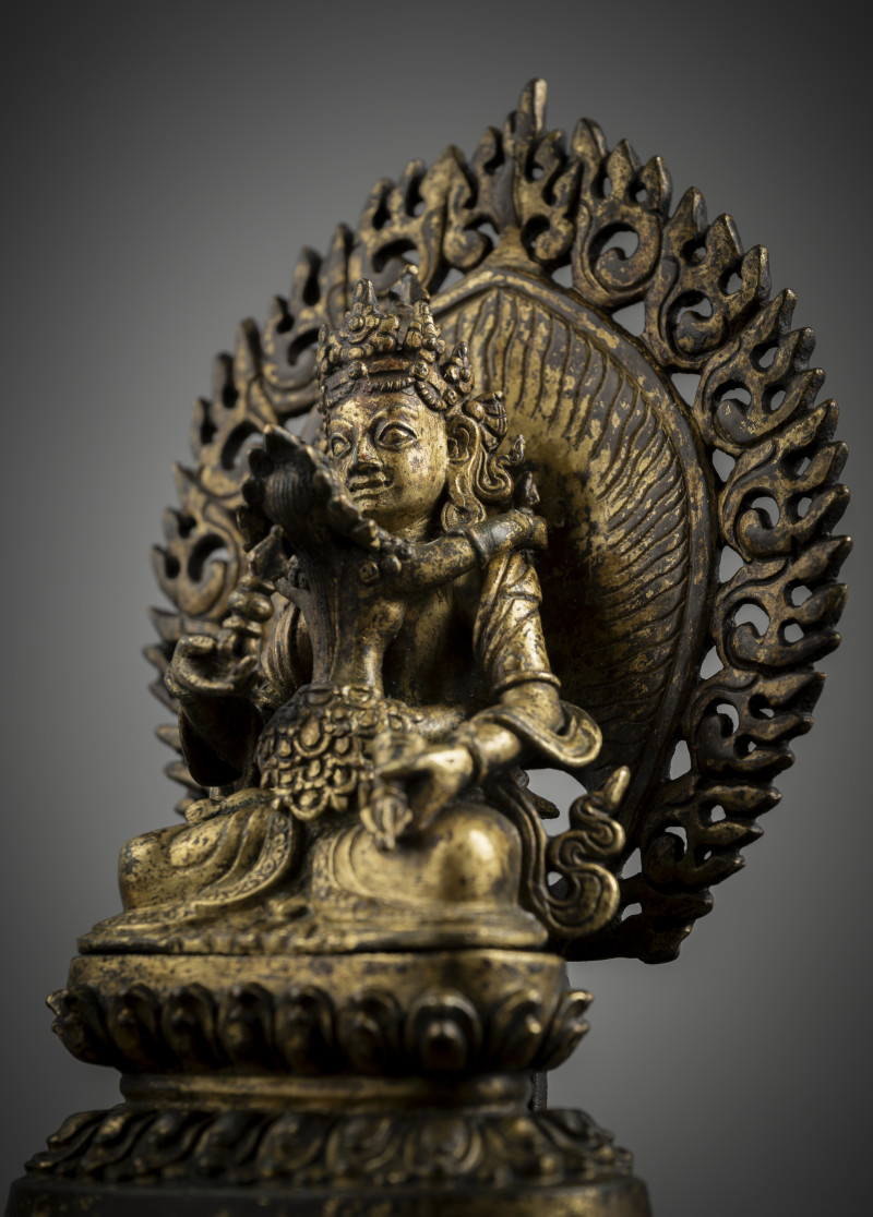 A GILT-COPPER FIGURE OF VAJRADHARA AND HIS CONSORT - 图5