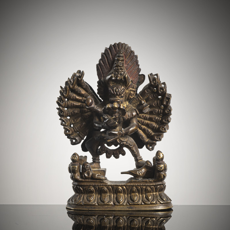 A BRONZE FIGURE OF YAMANTAKA