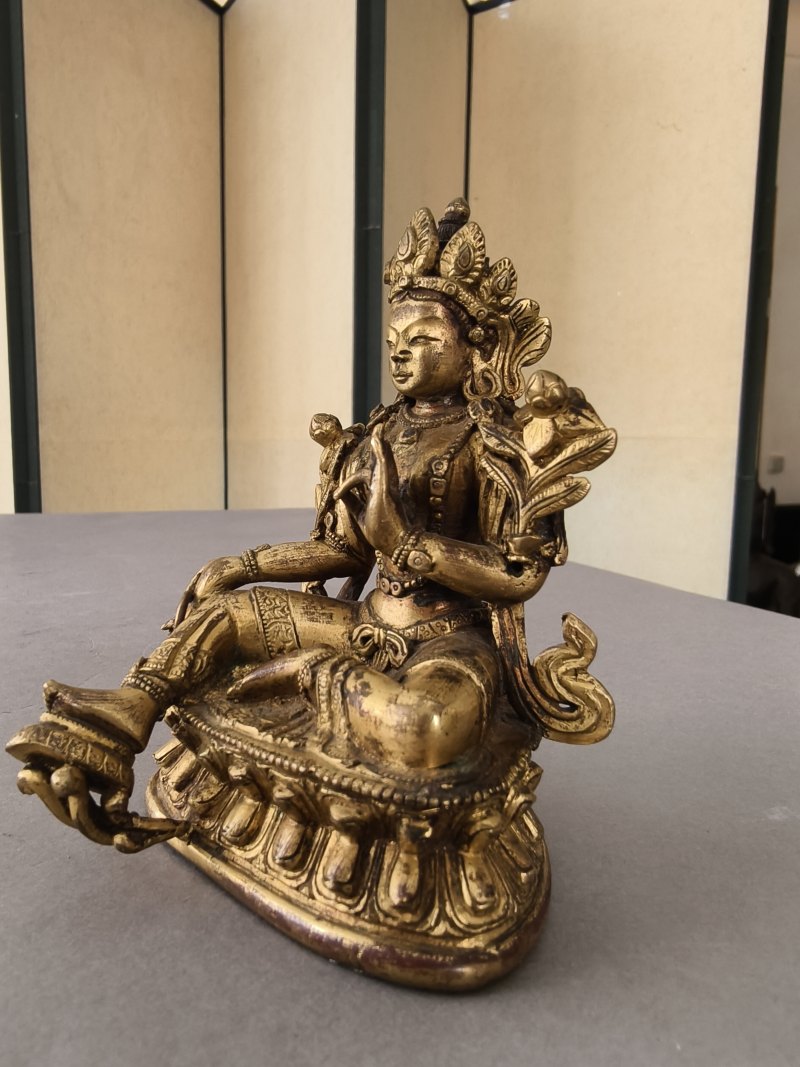 A GILT-BRONZE FIGURE OF SYAMATARA - 图12
