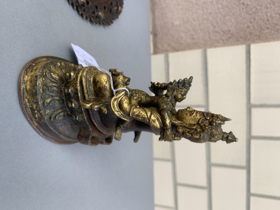 A GILT-COPPER FIGURE OF VAJRADHARA AND HIS CONSORT - 图12