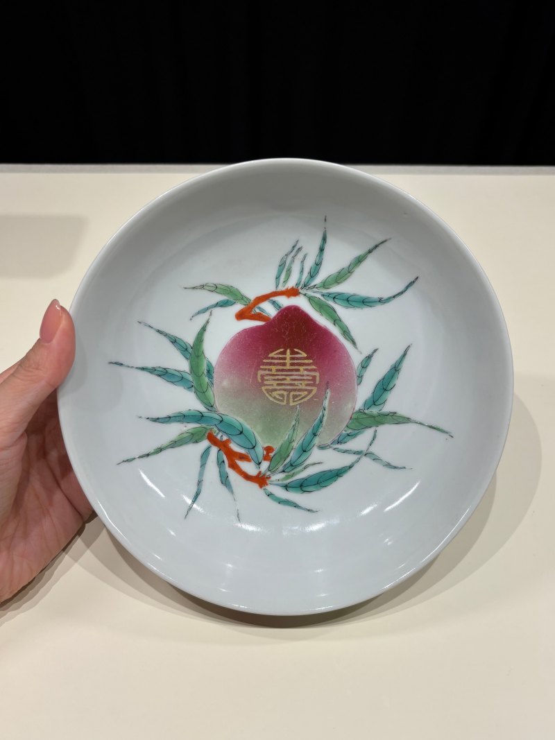 清光绪 粉彩寿桃纹盘一对 - 图13