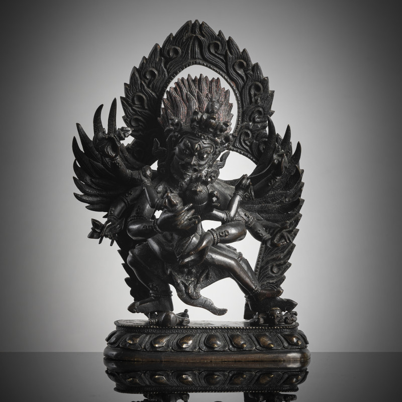 A bronze figure of Hayagriva and his consort