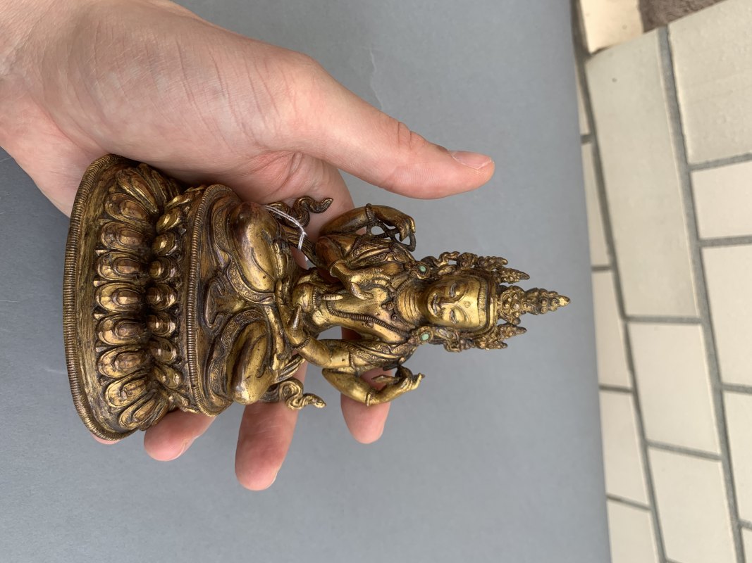 A GILT-COPPER FIGURE OF MANJUGOSHA - 图10