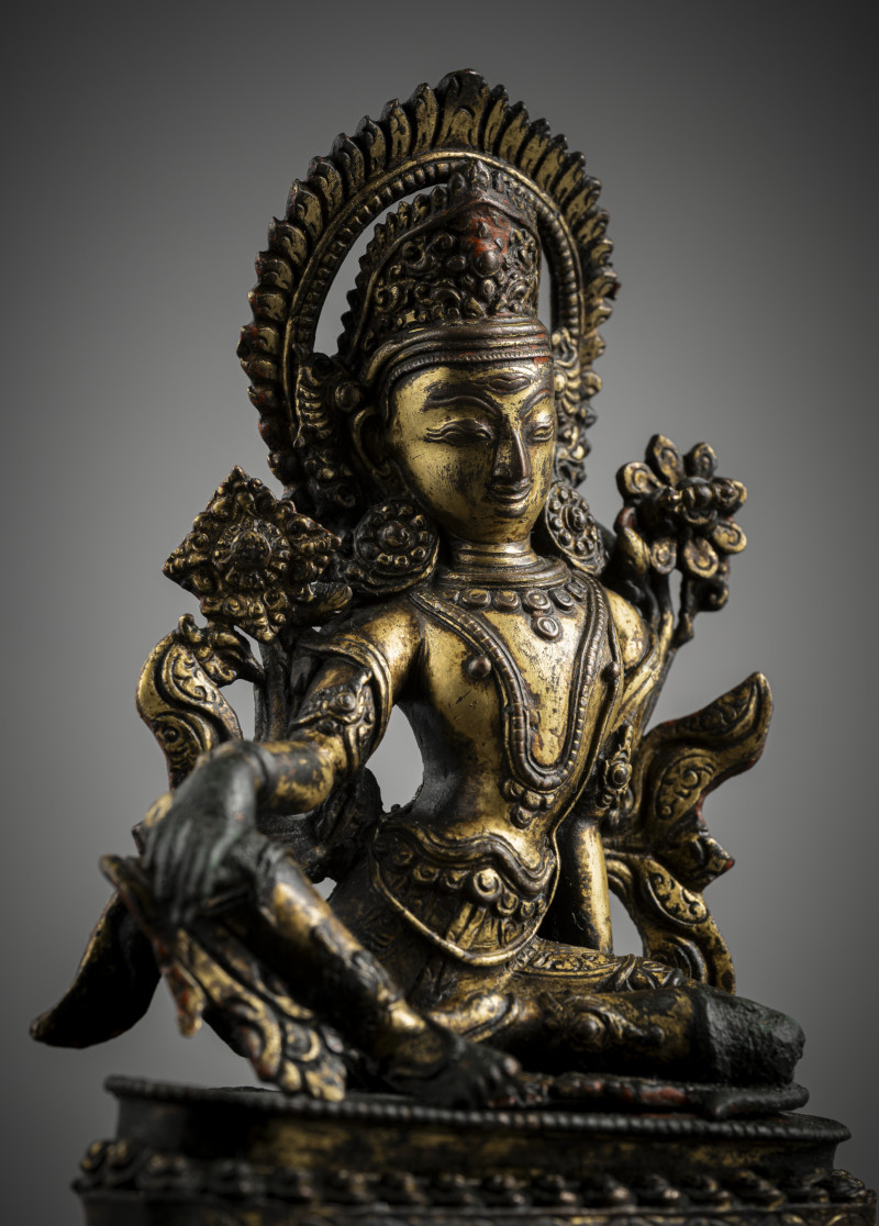 A GILT-COPPER FIGURE OF INDRA - 图5
