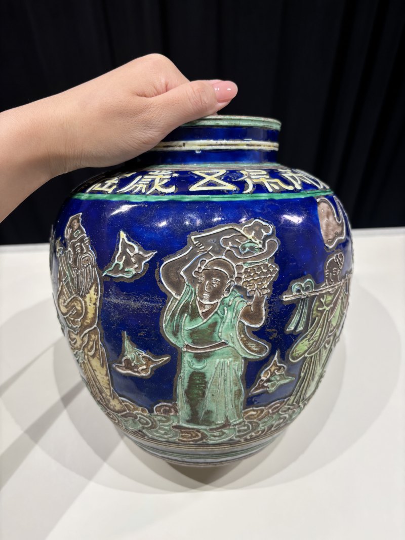 明-清早期 珐华彩内府珍藏款八仙过海太白罐 - 图5