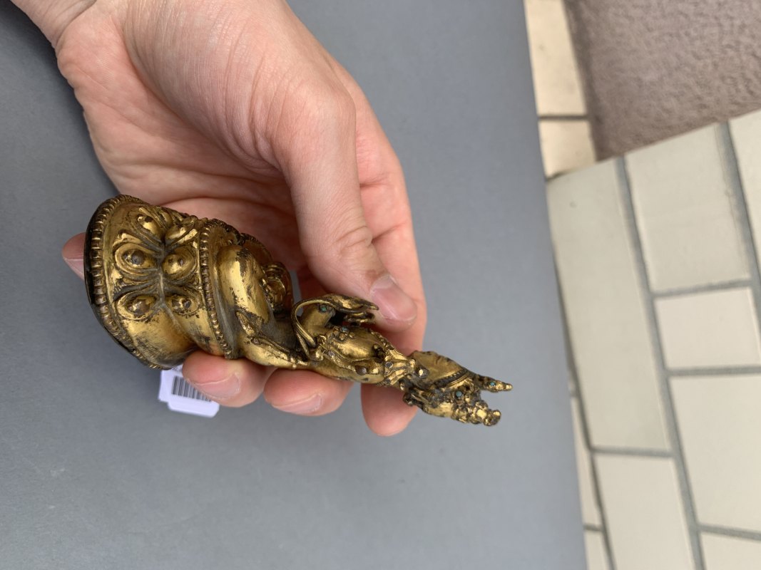 A GILT-COPPER FIGURE OF MANJUSHRI - 图7