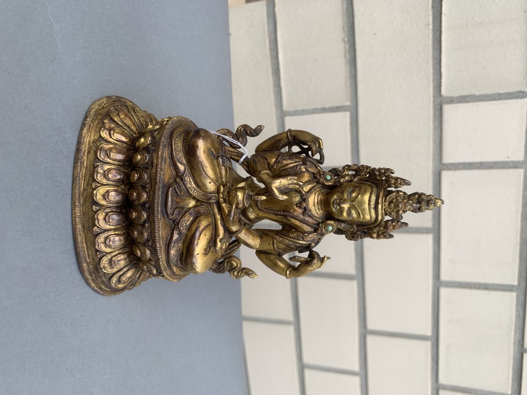 A GILT-COPPER FIGURE OF MANJUGOSHA - 图6