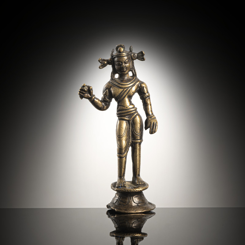 A bronze figure of a standing Bodhisattva