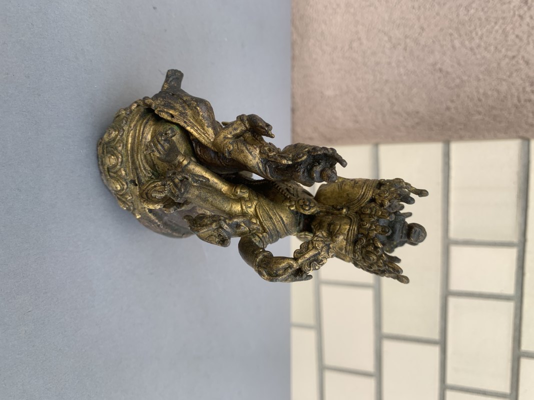 A GILT-BRONZE FIGURE OF MANJUGOSHA AND CONSORT - 图7
