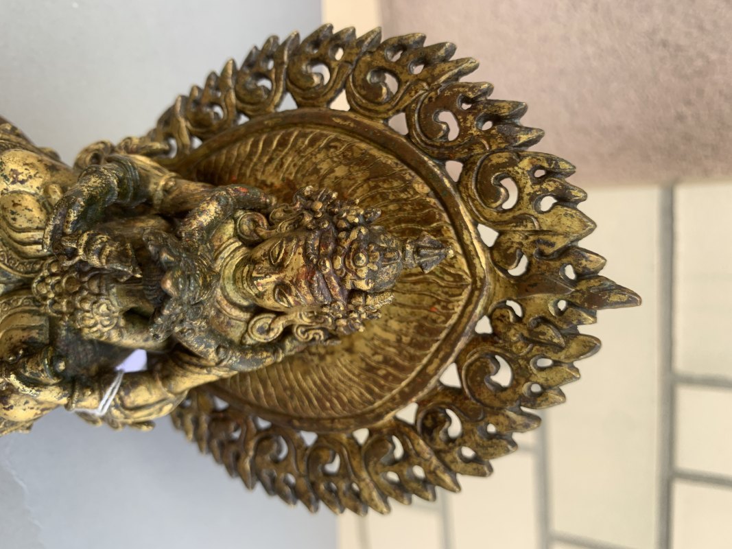 A GILT-COPPER FIGURE OF VAJRADHARA AND HIS CONSORT - 图7