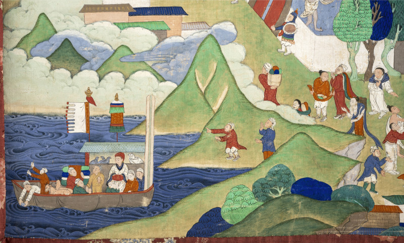TWO THANGKAS DEPICTING PROBABLY SCENES OF THE AVADANA KALPALATA - 图4