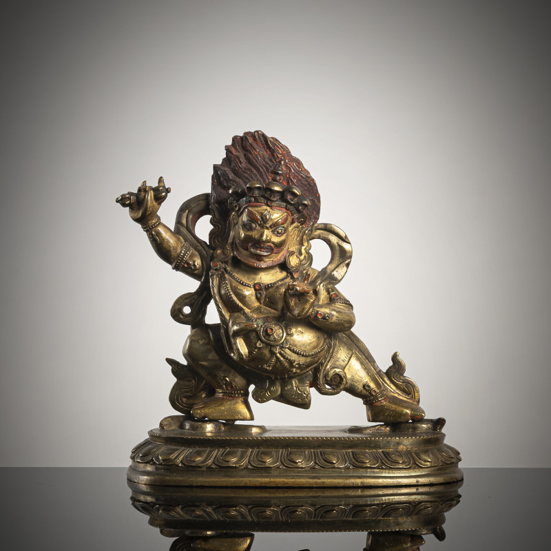 A PART-GILT BRONZE FIGURE OF VAJRAPANI