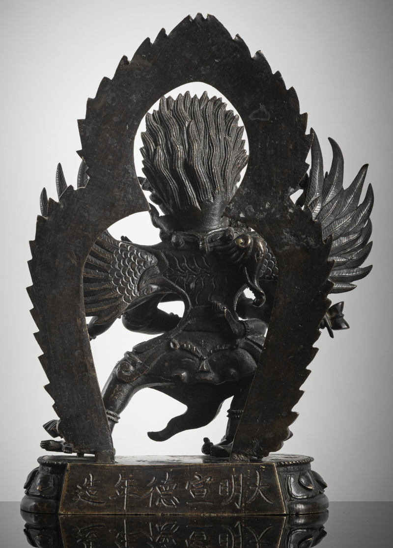 A bronze figure of Hayagriva and his consort - 图2
