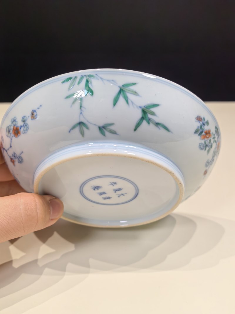 清康熙 斗彩花鸟纹盘 - 图6
