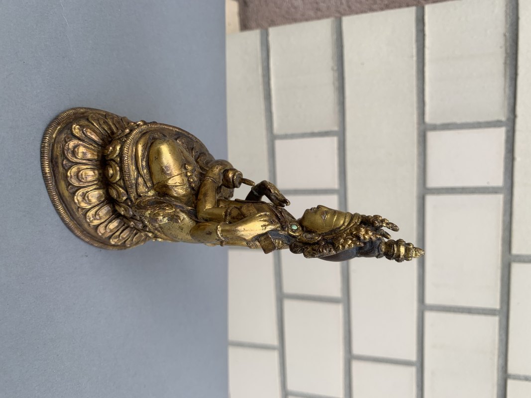 A GILT-COPPER FIGURE OF MANJUGOSHA - 图7