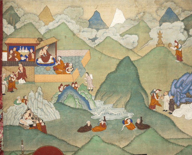 TWO THANGKAS DEPICTING PROBABLY SCENES OF THE AVADANA KALPALATA - 图11
