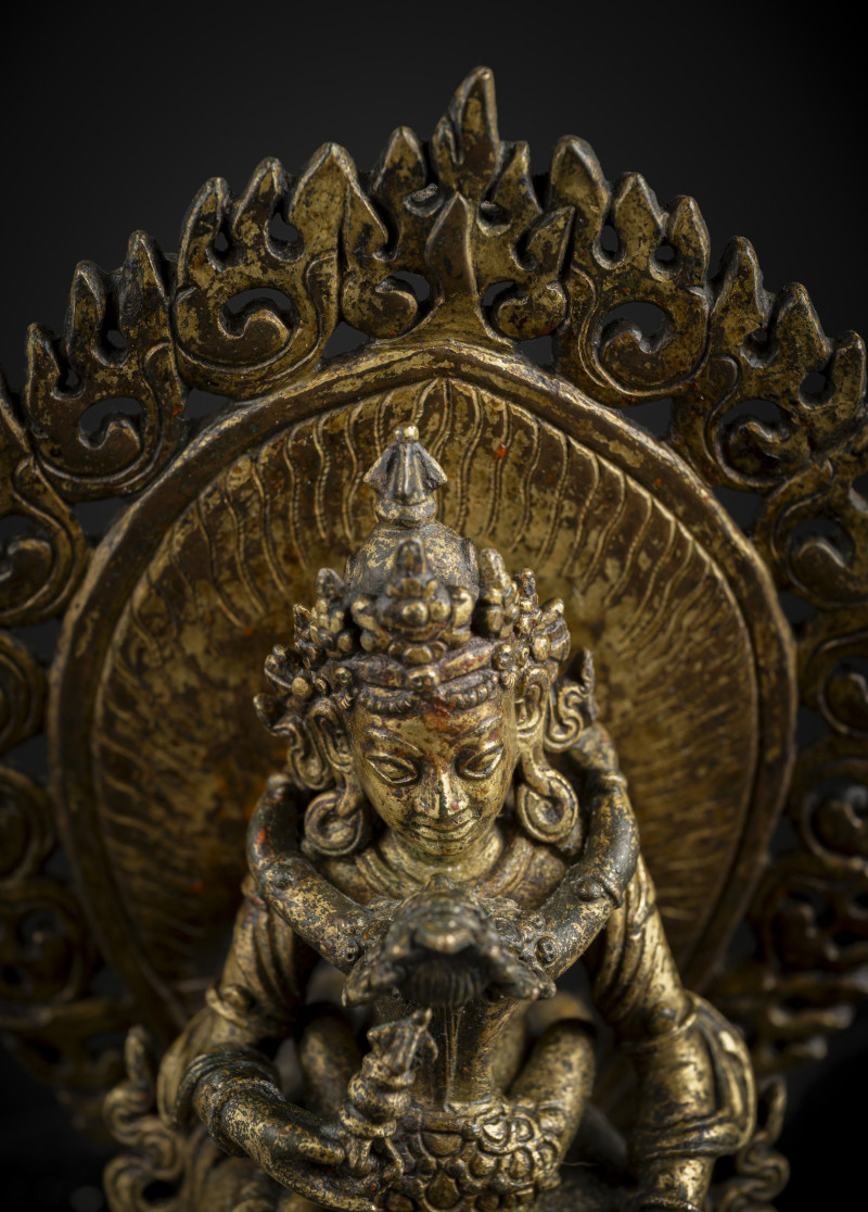 A GILT-COPPER FIGURE OF VAJRADHARA AND HIS CONSORT - 图3