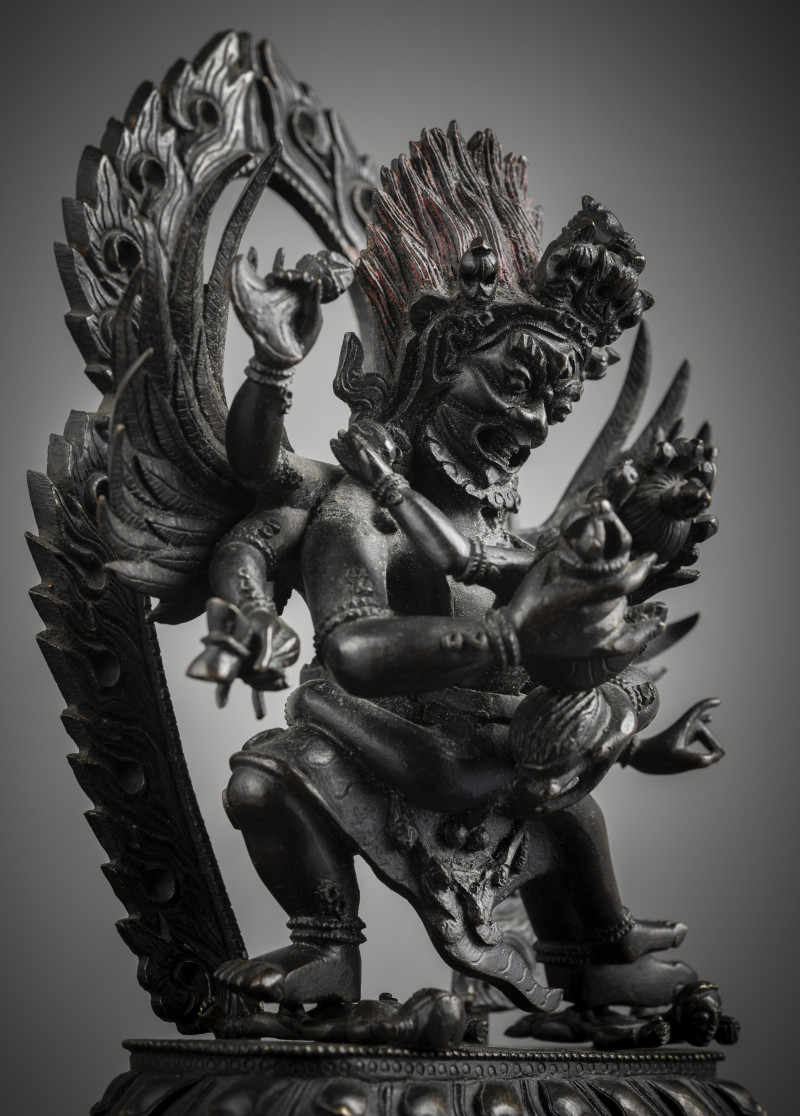A bronze figure of Hayagriva and his consort - 图4