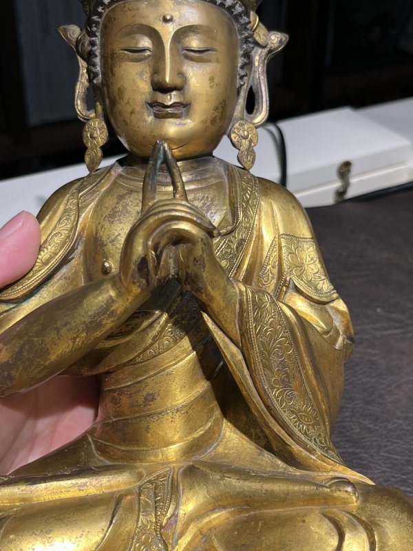 明中期 铜鎏金大日如来佛 - 图6