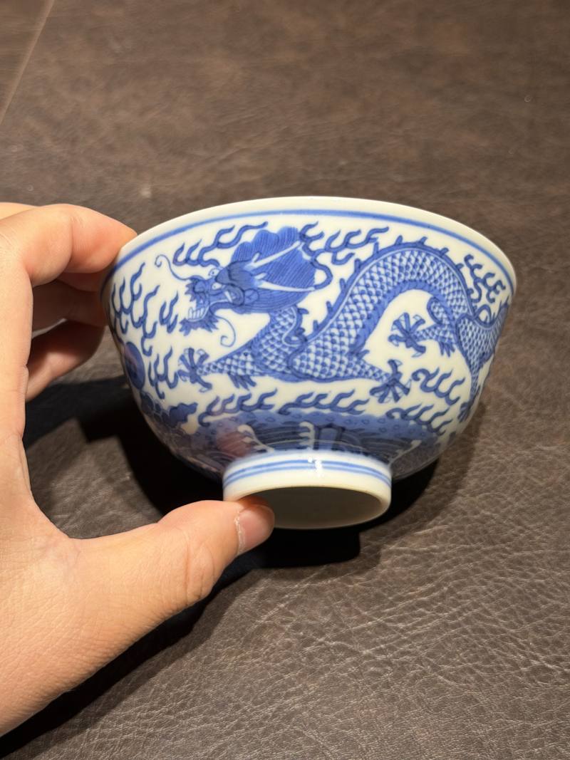 清光绪 青花双龙赶珠纹茶圆 - 图10