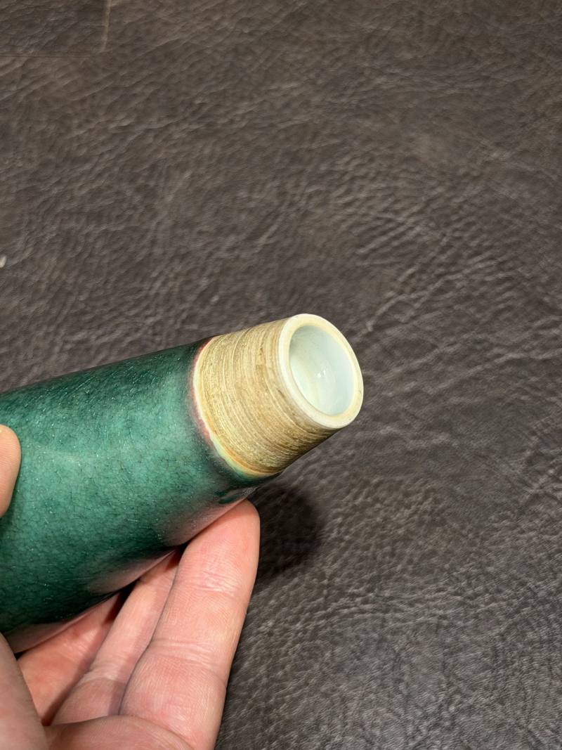 清光绪 苹果绿釉柳叶瓶 - 图10