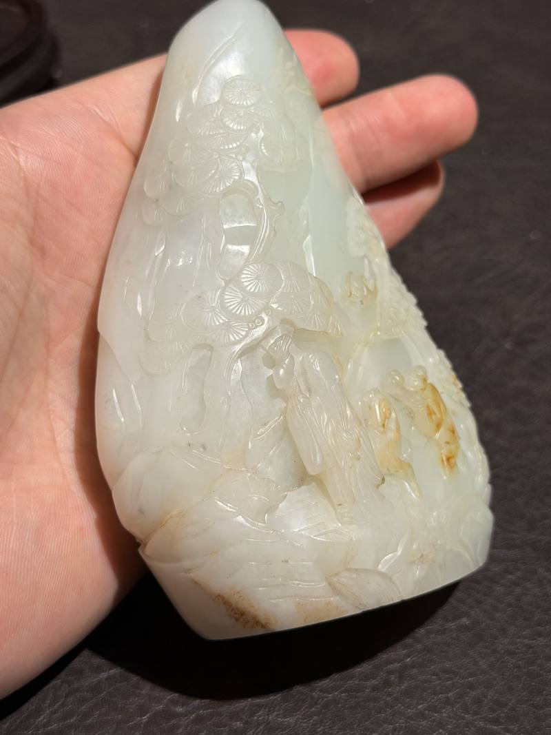 清光绪 白玉“深山访友”玉雕 - 图18
