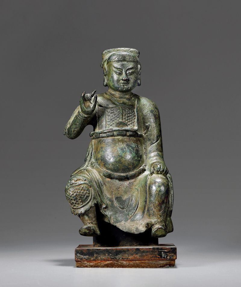 明·铜关公坐像