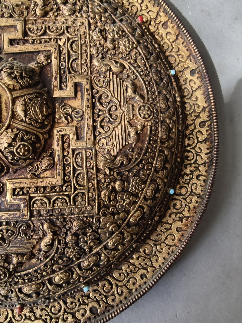 A PARCEL GILT-COPPER MANDALA - 图12