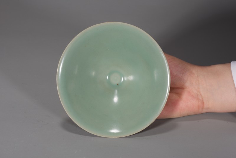 明代 龙泉窑粉青釉斗笠盏 - 图8