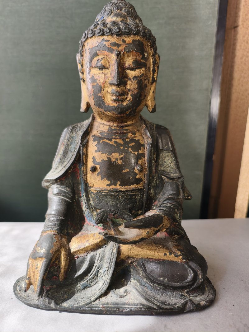 A part-gilt bronze of Buddha Shakyamuni in the meditation seat - 图10