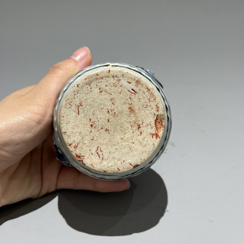 清代 青花缠枝莲兽耳香薰 - 图9