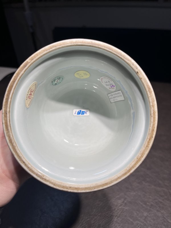 清乾隆 洋彩描金缠枝宝相花觚式供盘一对 - 图21