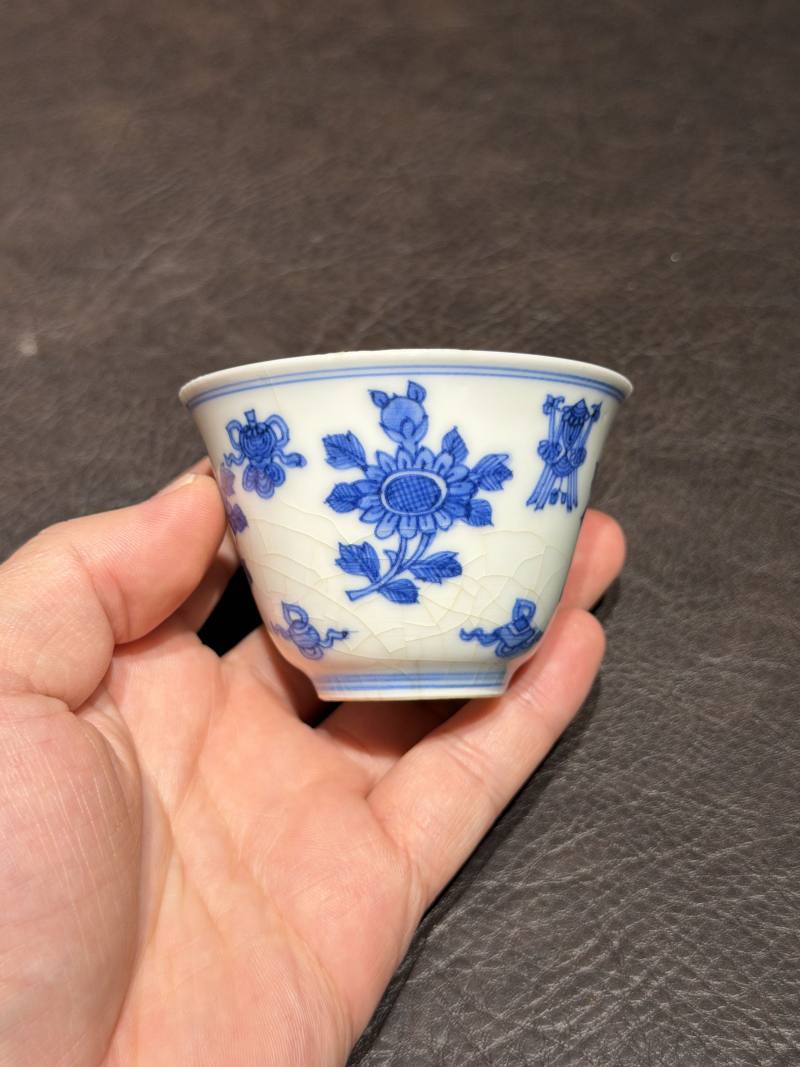 清康熙 青花清供图茶杯（一组六件） - 图45