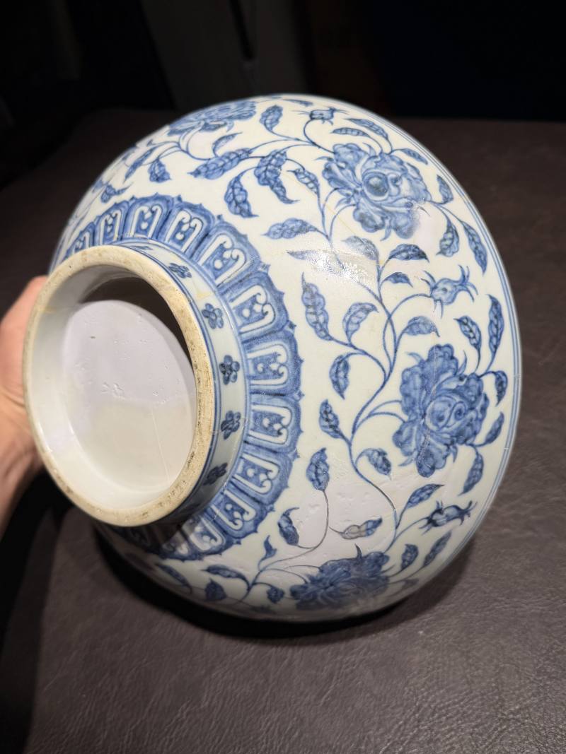 明宣德 青花缠枝牡丹纹碗 - 图9