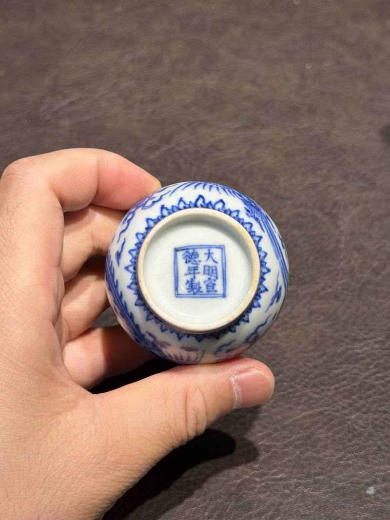清康熙 青花双凤纹胆瓶、蒜头瓶 - 图13