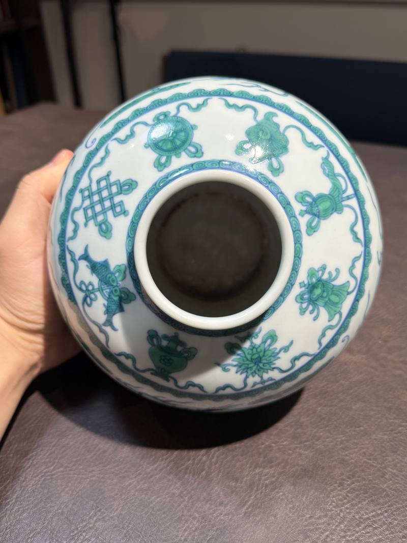 清乾隆 斗彩绿龙纹罐 - 图13