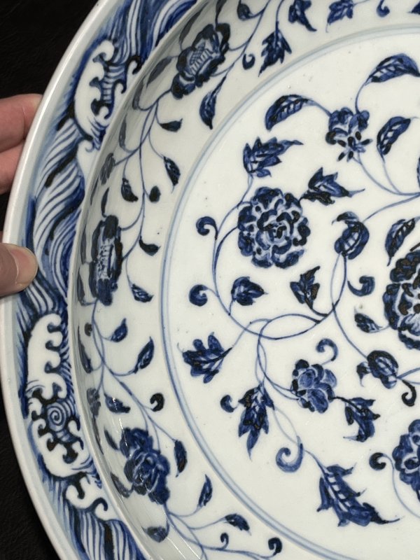 明永乐 青花折沿花卉纹大盘 - 图29