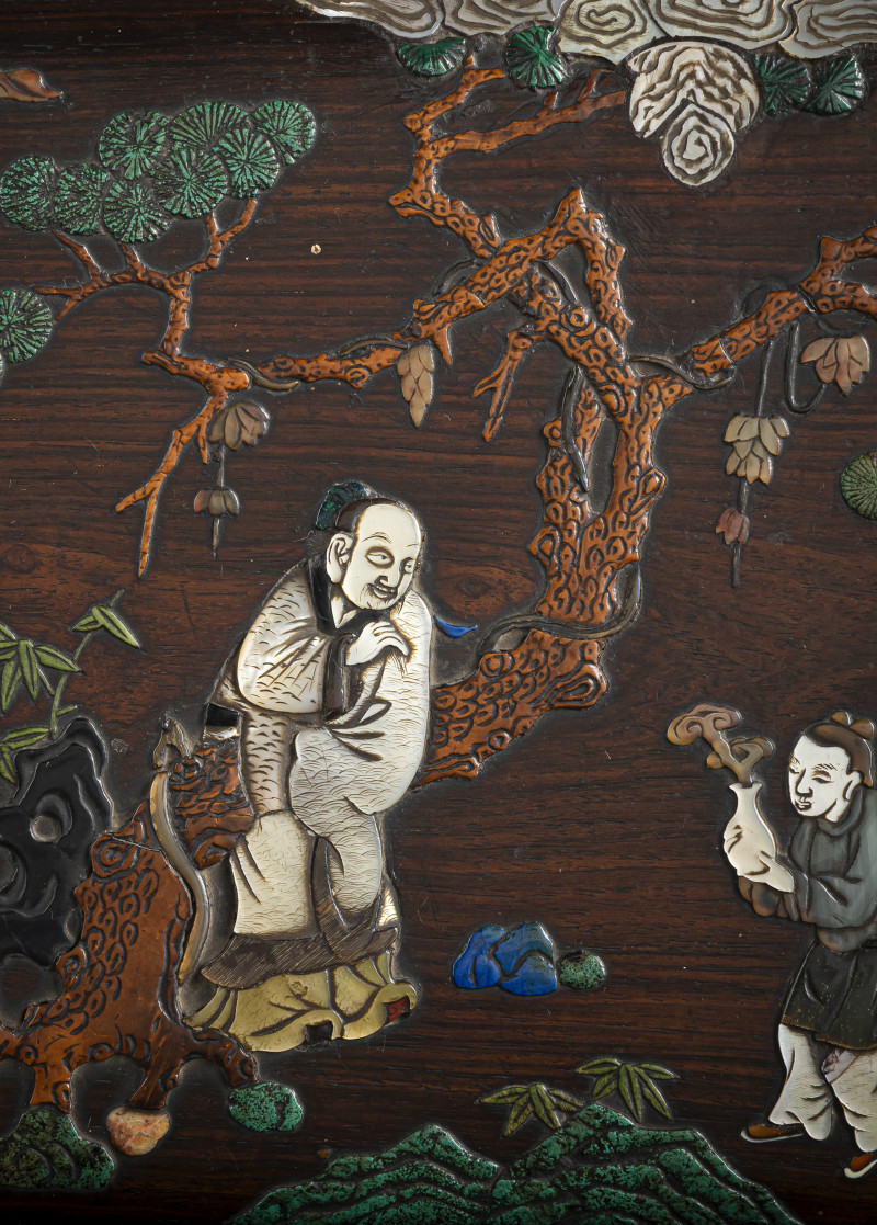 Fine inlaid Zitan box and cover - 图2