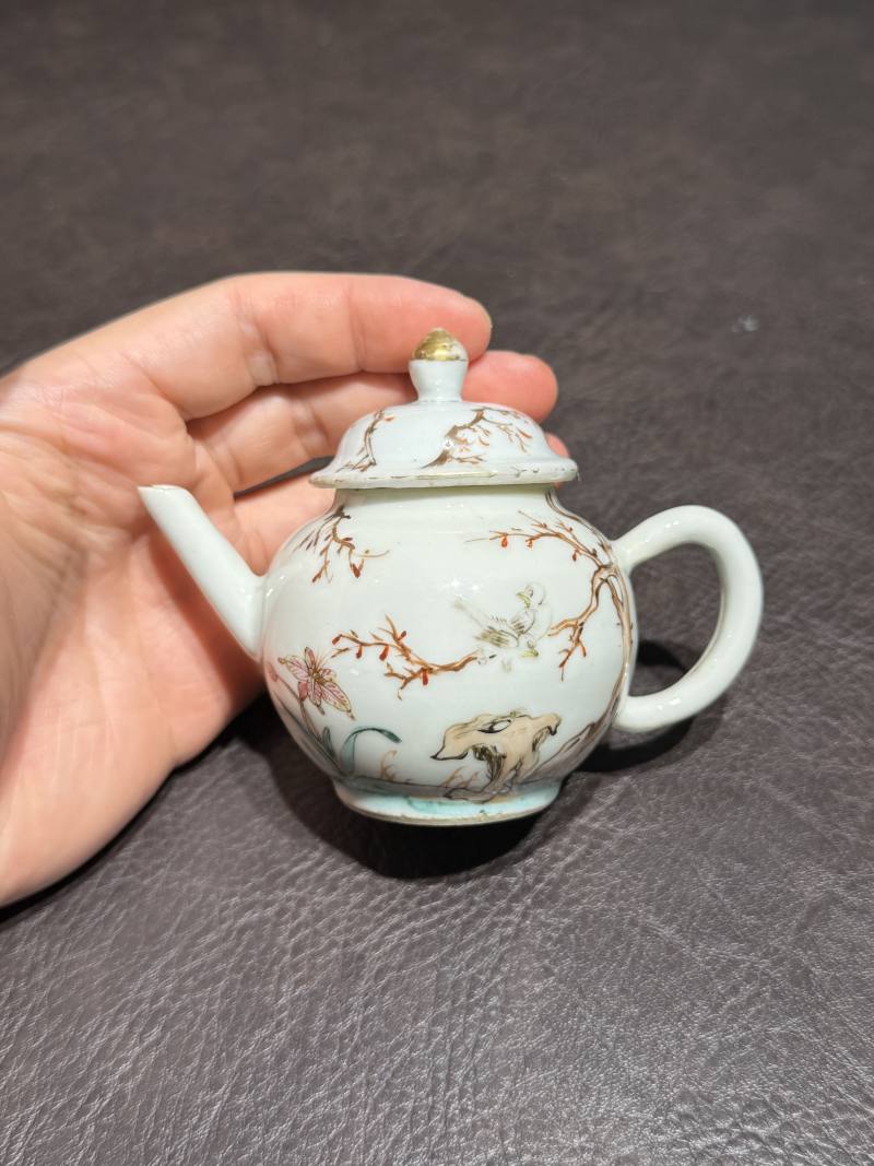 清乾隆 粉彩花鸟纹茶具一套25件 - 图38