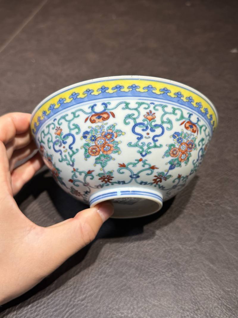 清道光 斗彩簇菊纹碗 - 图6