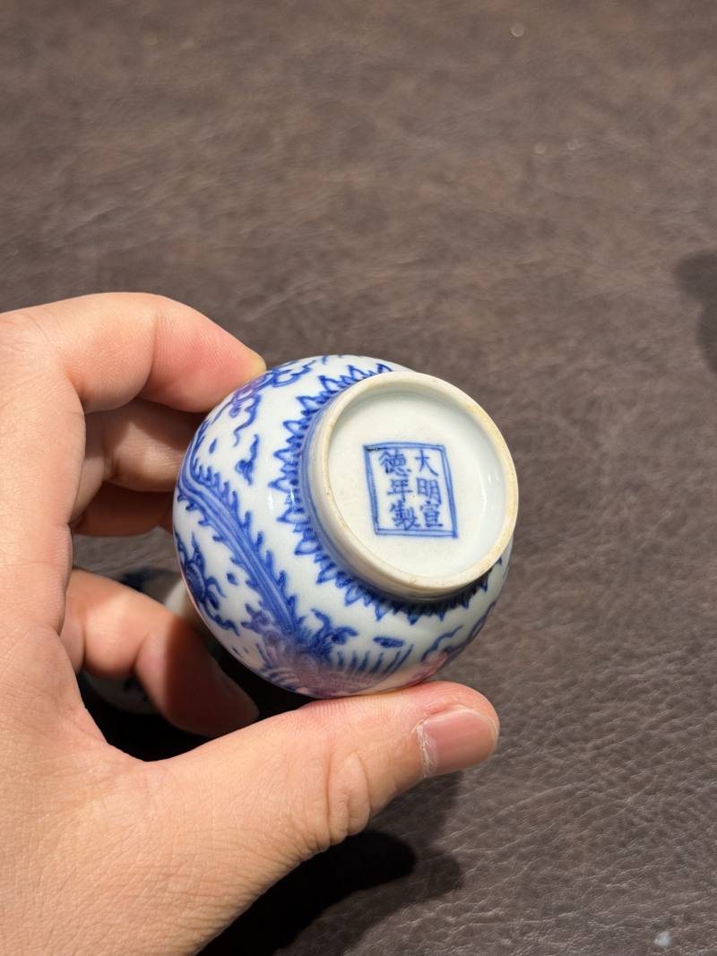 清康熙 青花双凤纹胆瓶、蒜头瓶 - 图14