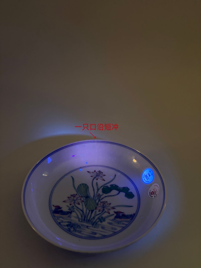 清雍正 斗彩鸳鸯荷塘图卧足盘一对 - 图27