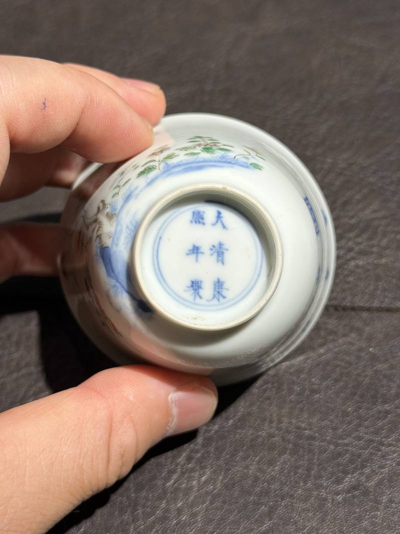 清康熙 五彩“五月石榴”花神杯 - 图16