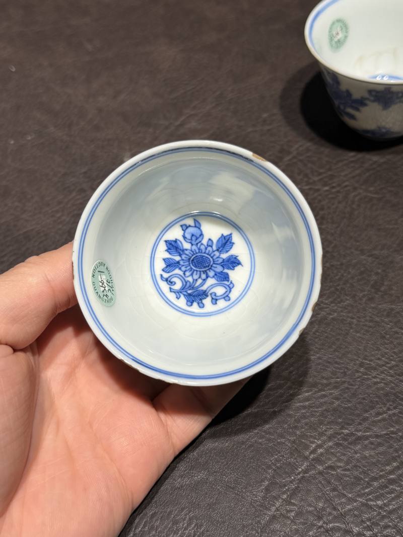 清康熙 青花清供图茶杯（一组六件） - 图41