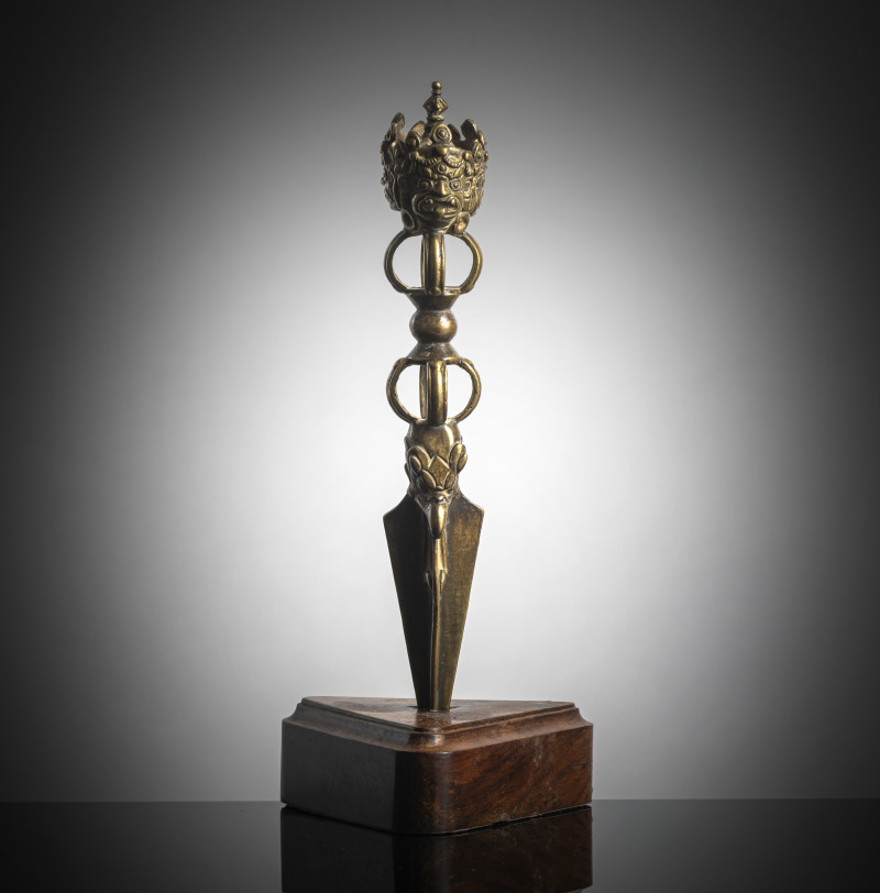Ritual dagger phurbu made of brass or bronze respectively