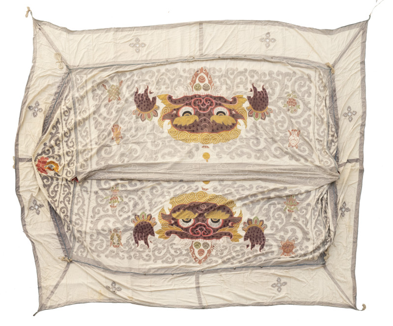 A LARGE APPLIQUÉ COTTON TENT