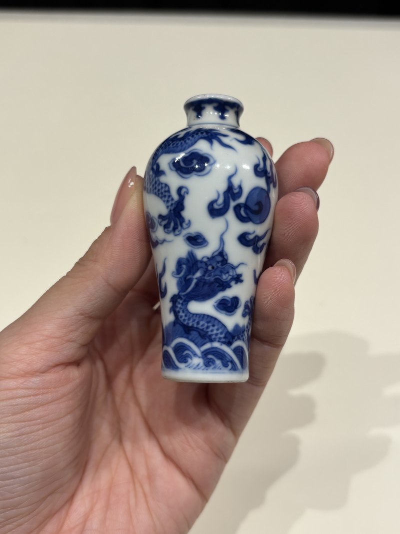 清中期 青花龙纹鼻烟壶 - 图3